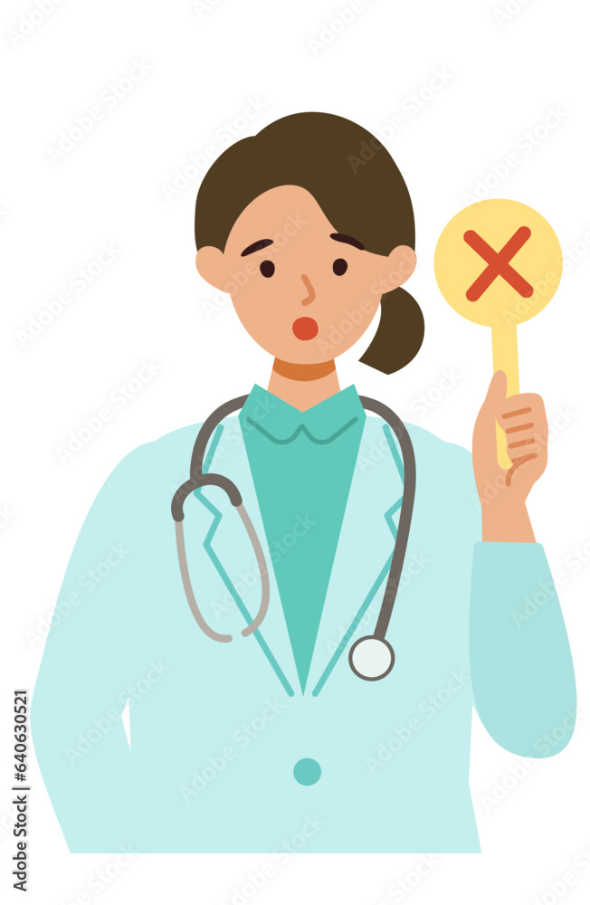 Doctor Woman wearing lab coats. Healthcare conceptWoman cartoon character. People face profiles avatars and icons. Close up image of Woman having warning expression . Doctor Woman wearing lab coats. Healthcare conceptWoman cartoon character. People face profiles avatars and icons. Close up image of Woman having warning expression .