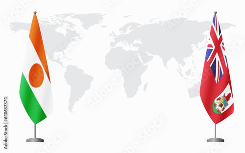 Niger and Bermuda flags for official meeting