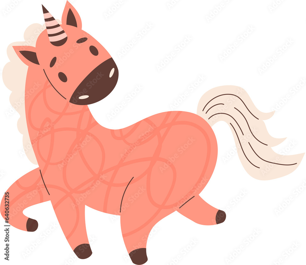 Naklejka premium cute pink unicorn