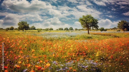 Colorful Wildflower Field. AI generated