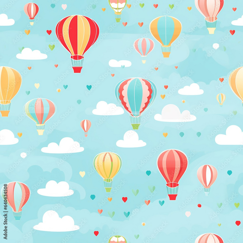 Seamless pattern with balloons. Tile
