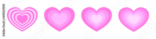 Heart tunnel for banner, card design icon set