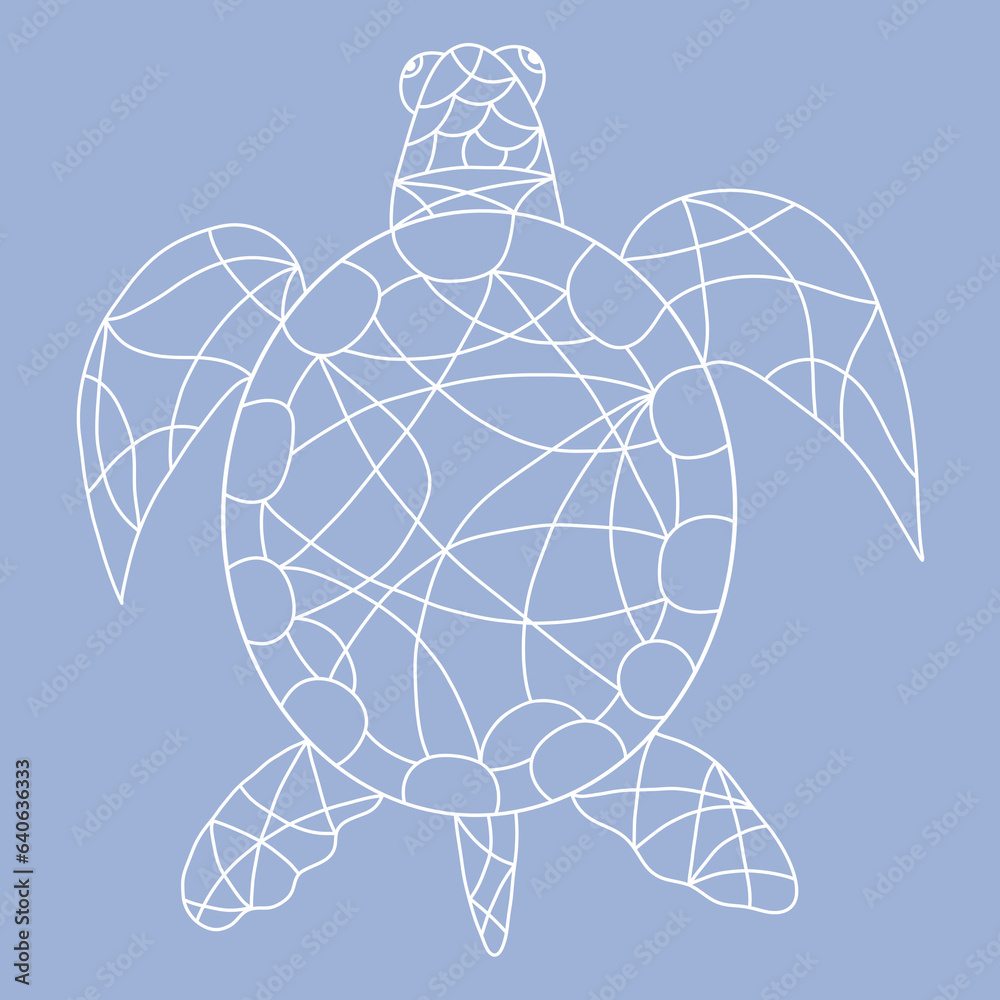 Fototapeta premium Sea Turtle Icon Isolated on Blue Background.