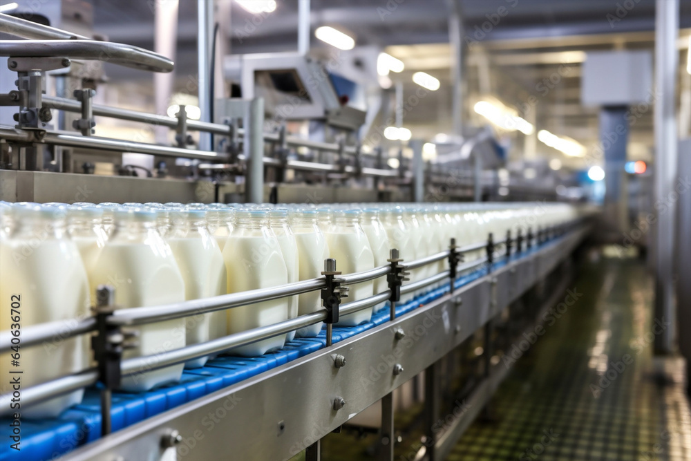Line industrial automation manufacture dairy production clean milk factory metal drink bottle technology