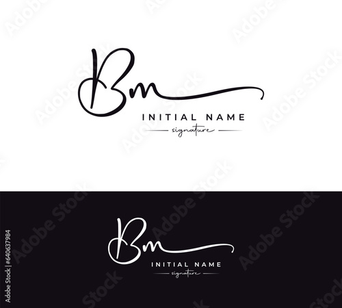 B M BM Initial letter handwriting and signature logo