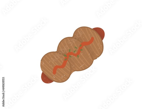 Sausage bread illustration 