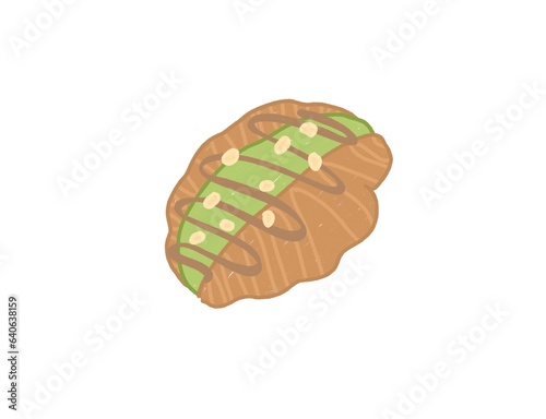 Matcha greentea pastry illustration