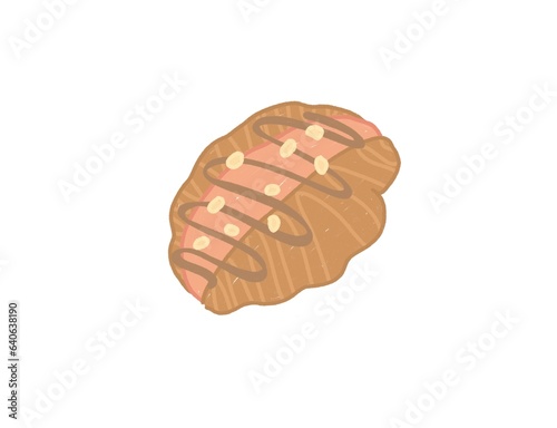 Strawberry pastry illustration 