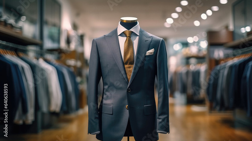 Close-up photo of A Classic Suit in a Clothing Store © didiksaputra
