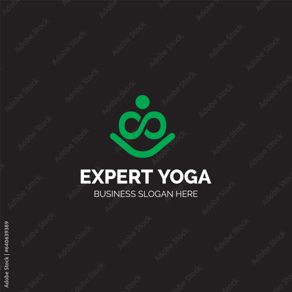 Yoga studio logo. Wellness health spa line icon. Meditation symbol logo design template vector, and fully editable