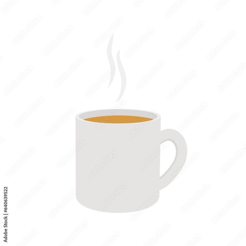 Fototapeta premium Tee tasse with steam, white, teatime 