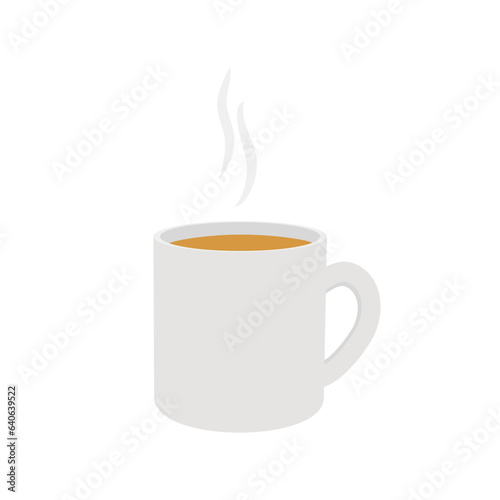 Tee tasse with steam, white, teatime 