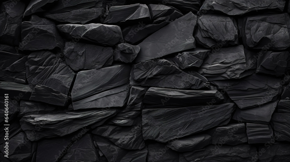 black stone texture background.Generative Ai