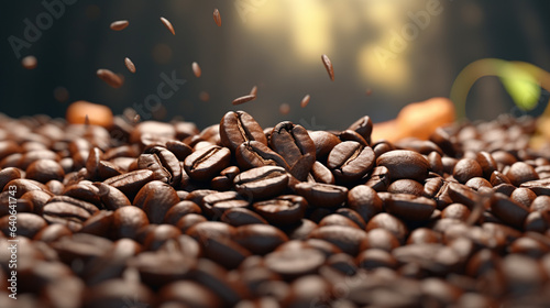 coffee beans background.Generative Ai