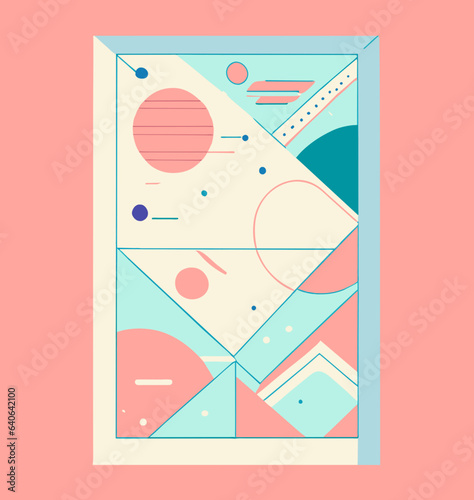 Poster de formes géométrique ton rose
