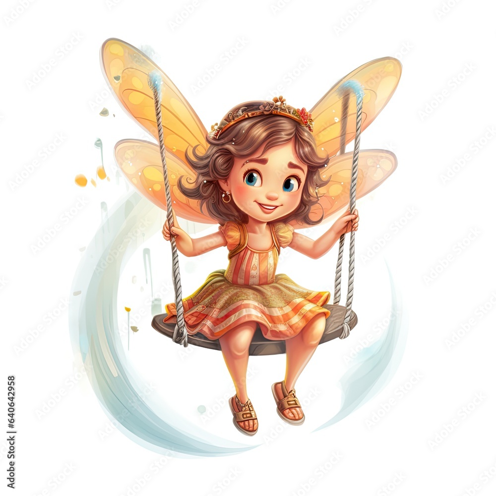 Fototapeta premium Illustration of a beautiful watercolor fairy for children and children's books