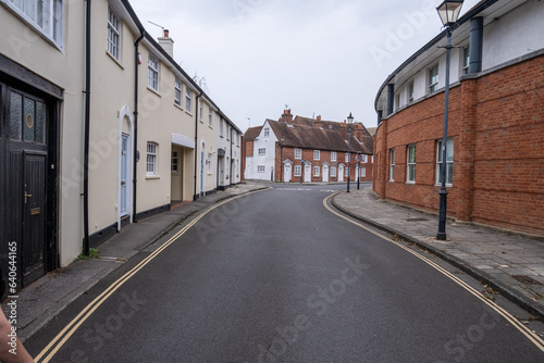 Empty streets in Chichester  West Sussex  United Kingdom  Europe
