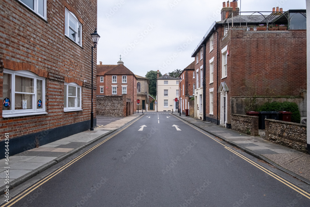Empty streets in Chichester, West Sussex, United Kingdom, Europe Empty streets in Chichester, West Sussex, United Kingdom, Europe