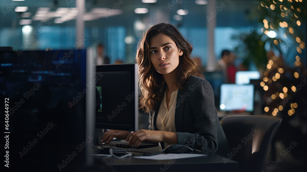 A female secretary confidently navigating her tasks