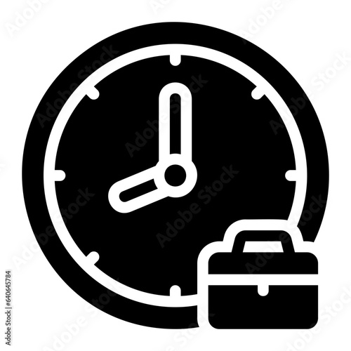 working hours glyph icon