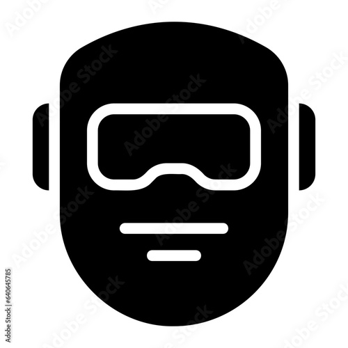 welding mask glyph icon