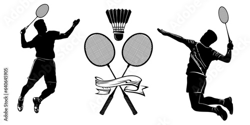 set of people badminton