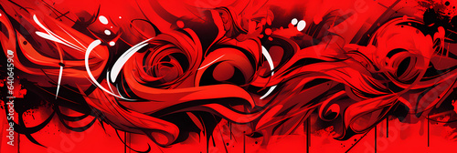 artistic graffiti background in red colors, creative and abstract backdrop, generative AI