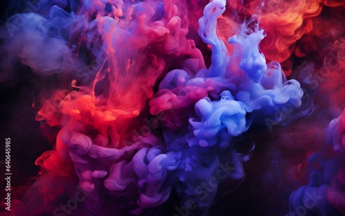 Colorful purple smoke on black background illustration