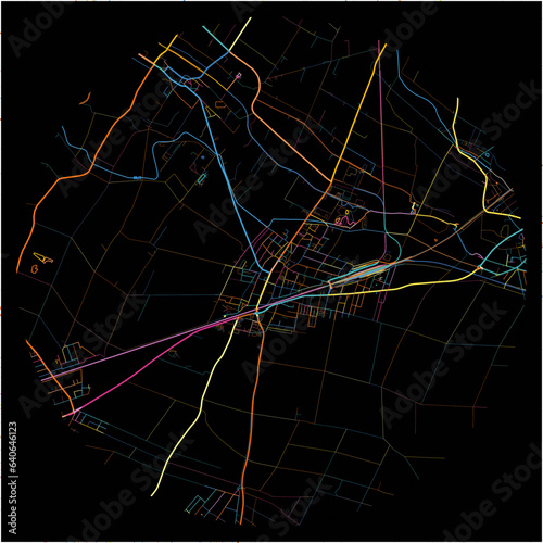 Colorful Map of Ganserndorf, Lower Austria with all major and minor roads.