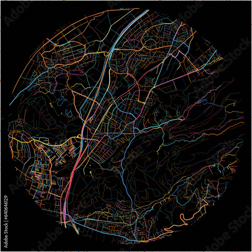 Colorful Map of Gotzis, Vorarlberg with all major and minor roads.