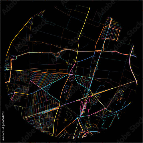 Colorful Map of GerasdorfbeiWien, Lower Austria with all major and minor roads.