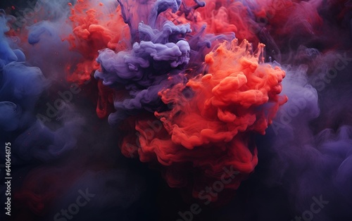 Colorful purple smoke on black background illustration