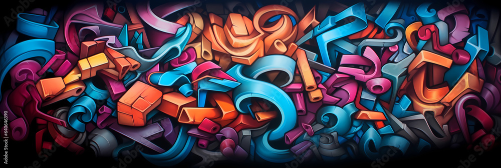 artistic graffiti background in settled colors, creative and abstract backdrop, generative AI