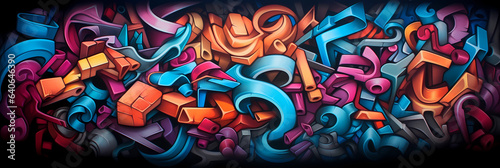 artistic graffiti background in settled colors, creative and abstract backdrop, generative AI