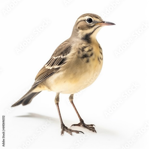 American pipit bird isolated on white.