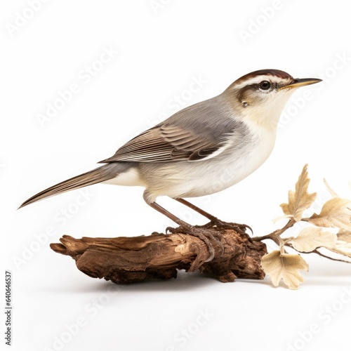 Arctic warbler bird isolated on white.