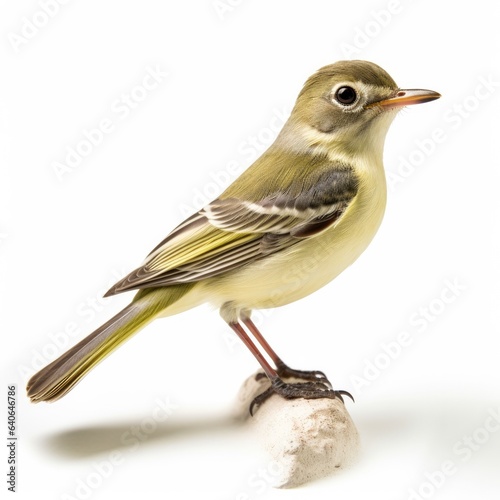 Huttons vireo bird isolated on white.