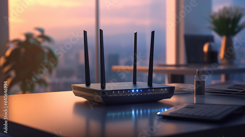 Modern router on the table