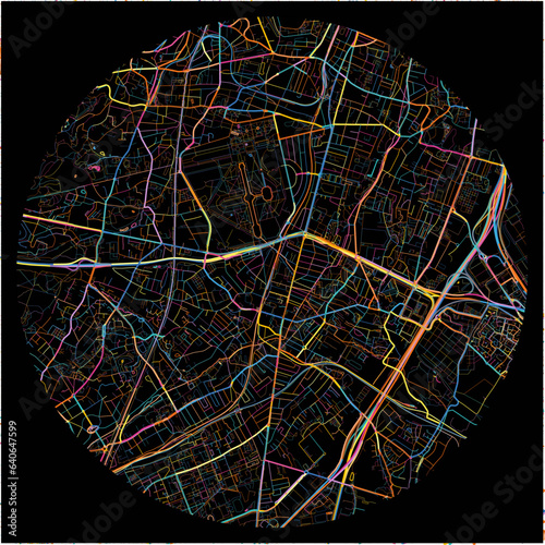 Colorful Map of Antony, Hauts-de-Seine with all major and minor roads.