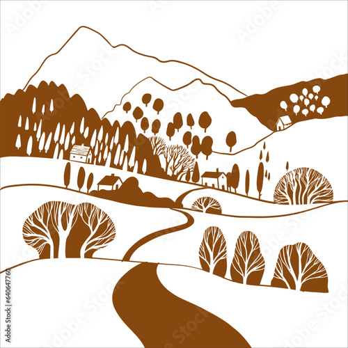 Vector landscape scenary