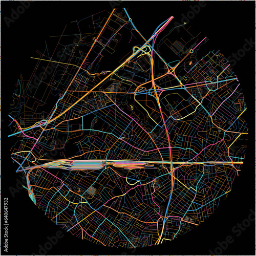 Colorful Map of LeBlanc-Mesnil, Seine-Saint-Denis with all major and minor roads.
