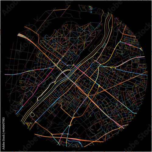 Colorful Map of Sartrouville, Yvelines with all major and minor roads.