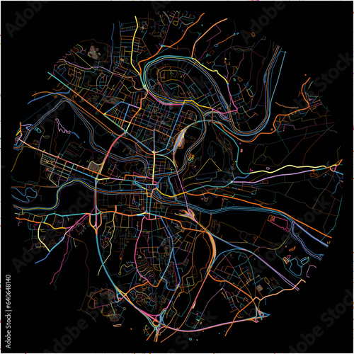 Colorful Map of Charleville-Mezieres, Ardennes with all major and minor roads.