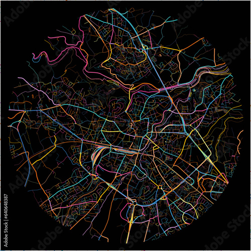 Colorful Map of Saint-Brieuc, Côtes-d Armor with all major and minor roads.