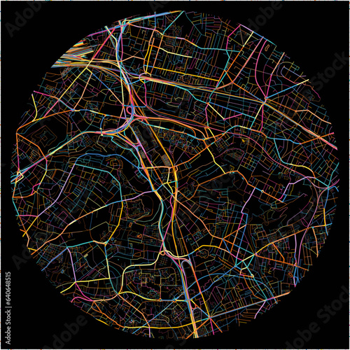 Colorful Map of Rosny-sous-Bois, Seine-Saint-Denis with all major and minor roads.