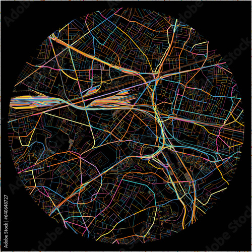 Colorful Map of Noisy-le-Sec, Seine-Saint-Denis with all major and minor roads.