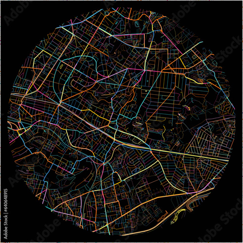 Colorful Map of Gagny, Seine-Saint-Denis with all major and minor roads.