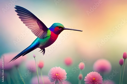 hummingbird on a branch AI Generated  © Ushtar