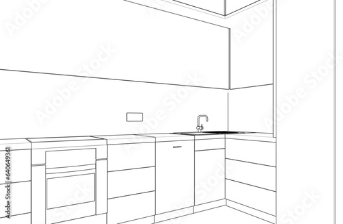 modern kitchen interior