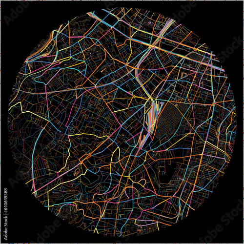 Colorful Map of Chatillon, Hauts-de-Seine with all major and minor roads.
